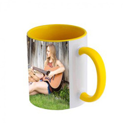 Caneca amarela 8.2x9.5 cm personalizada