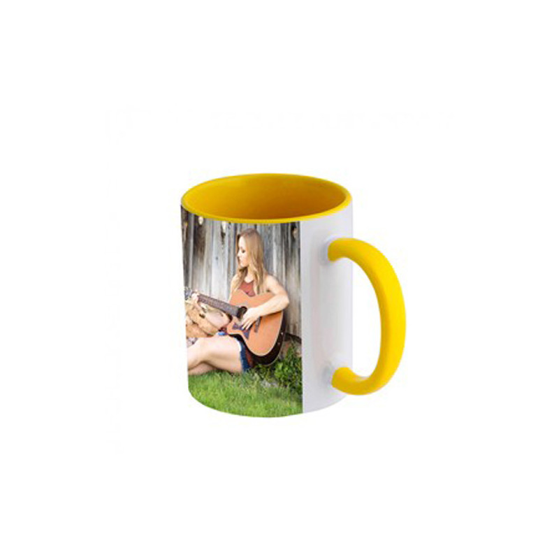 Caneca amarela 8.2x9.5 cm personalizada