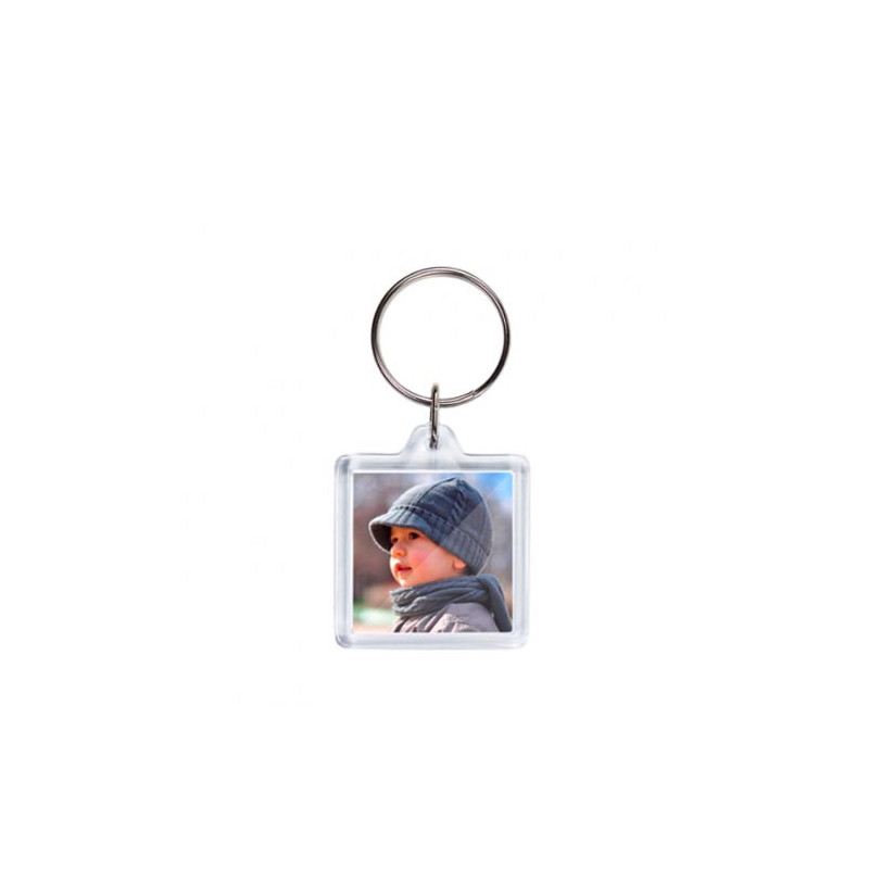 Porta-chaves quadrado 3.8x3.8 cm personalizado