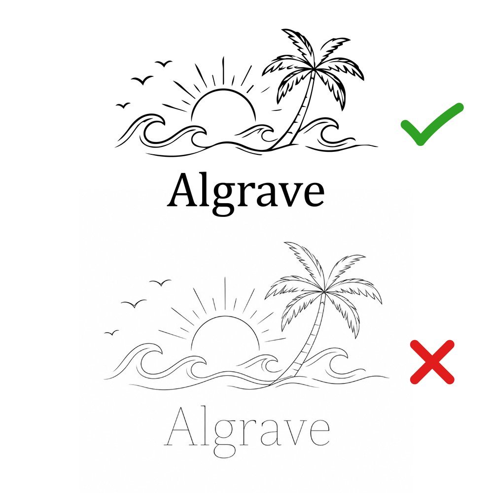 Use traços grossos
